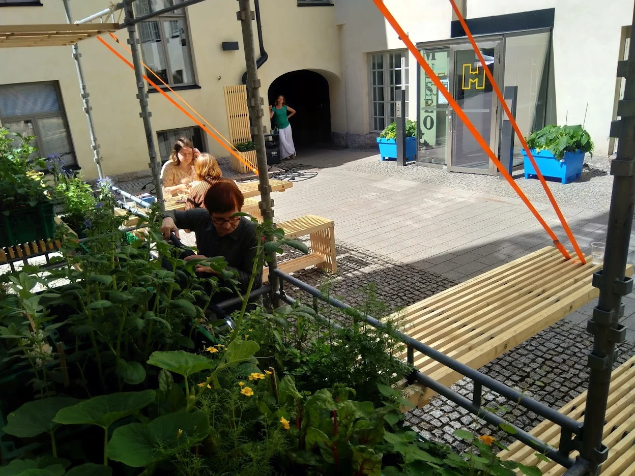 Courtyard styled with plants