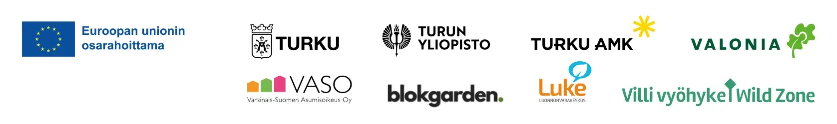 Urban Biodiversity Parks -hankkeen kumppanit ja EU-rahoitustunnus